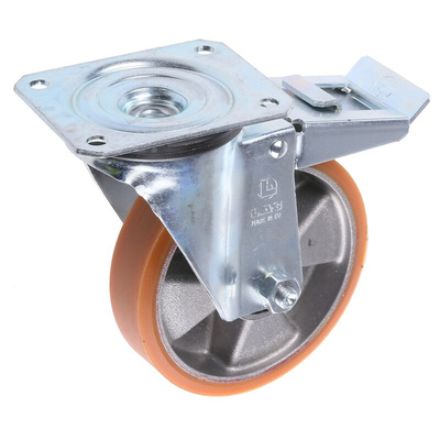 LAG Braked Swivel Castor Wheel, 200kg Capacity, 125mm Wheel