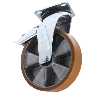 LAG Braked Swivel Castor Wheel, 300kg Capacity, 200mm Wheel