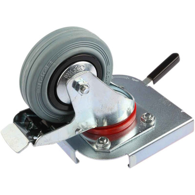 Zarges Braked Swivel Castor Wheel, 90kg Capacity, 100mm Wheel