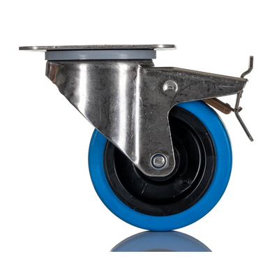 Tente Braked Swivel Castor Wheel, 160kg Capacity, 100mm Wheel