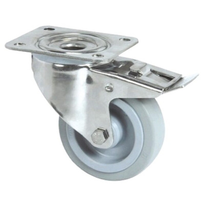 Tente Braked Swivel Castor Wheel, 250kg Capacity, 125mm Wheel