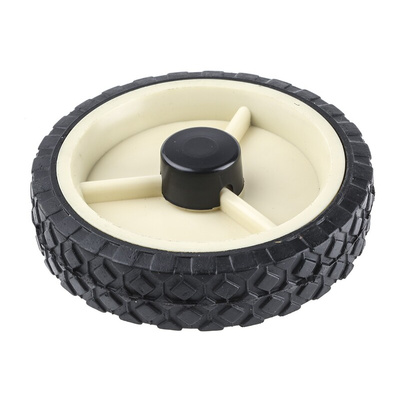 Guitel Hervieu Black, White Rubber Trolley Wheel, 50kg