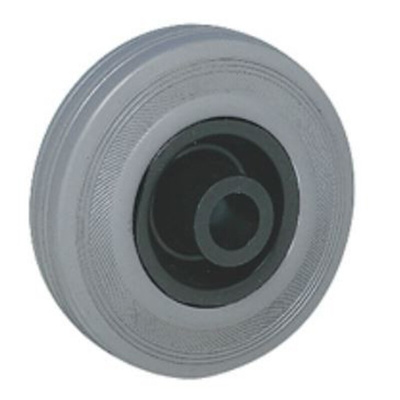 Guitel Hervieu Black, Grey Rubber Non-Marking Trolley Wheel, 80kg