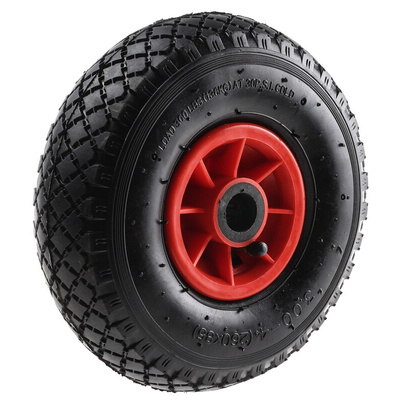 Guitel Hervieu Black, Red Rubber Low Starting Resistance Trolley Wheel, 150kg