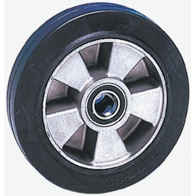 Guitel Hervieu Black, Grey Rubber Abrasion Resistant, Impact Resistant, Low Starting Resistance Trolley Wheel, 400kg