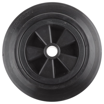 Guitel Hervieu Black Rubber Ageing Resistant Trolley Wheel, 200kg