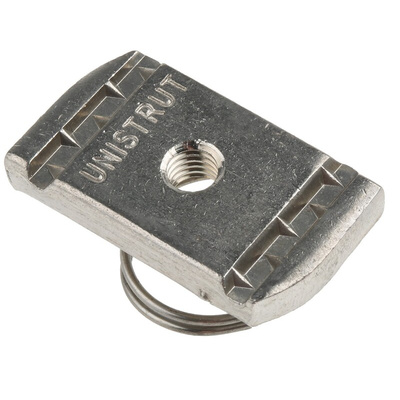 Unistrut Channel Nut, M6, Nut Base Dimensions 21 x 41mm, Stainless Steel, 0.3kg