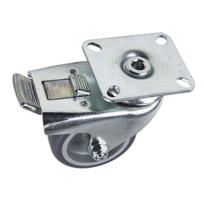 Tente Braked Swivel Castor Wheel, 80kg Capacity, 75mm Wheel