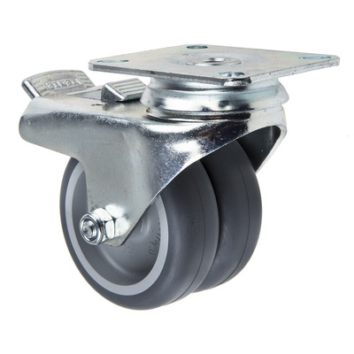 Tente Braked Swivel Castor Wheel, 80kg Capacity, 75mm Wheel