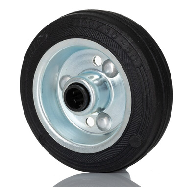 Tente Black Rubber Roller Bearing Trolley Wheel, 70kg