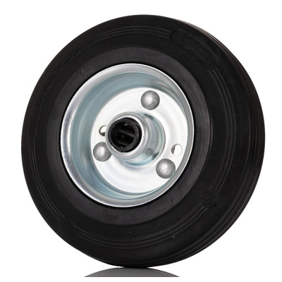 Tente Black Rubber Roller Bearing Trolley Wheel, 100kg