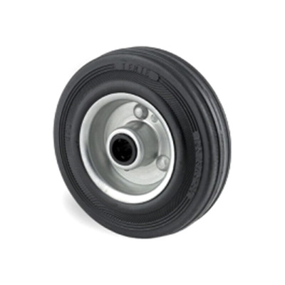 Tente Black Rubber Roller Bearing Trolley Wheel, 135kg