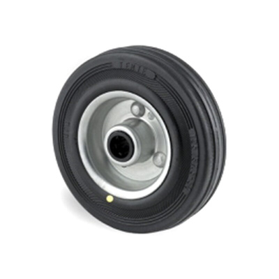 Tente Black Rubber Roller Bearing Trolley Wheel, 70kg