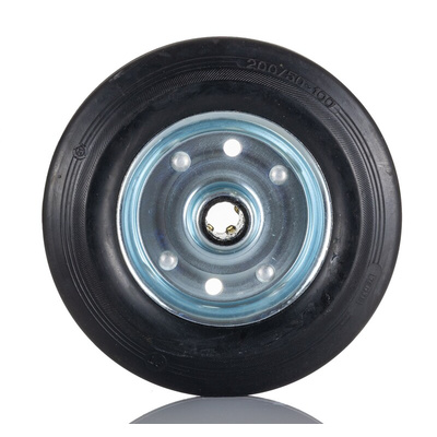 Tente Black Rubber Corrosion Resistant Trolley Wheel, 410kg
