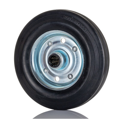 Tente Black Rubber Corrosion Resistant Trolley Wheel, 410kg