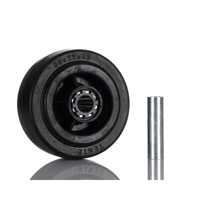 Tente Black Rubber Non-Marking Trolley Wheel, 70kg