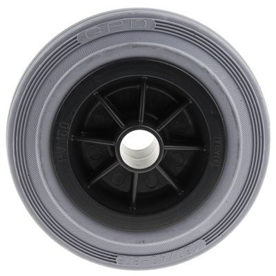 Tente Grey Rubber Corrosion Resistant Trolley Wheel, 270kg