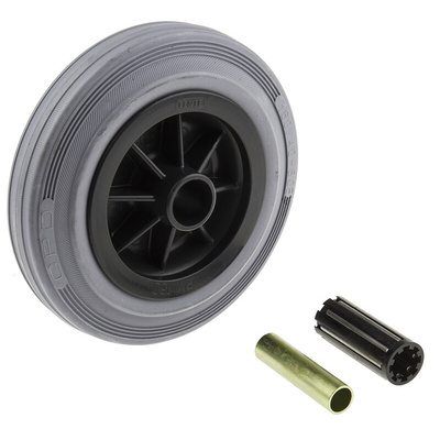 Tente Grey Rubber Corrosion Resistant Trolley Wheel, 270kg