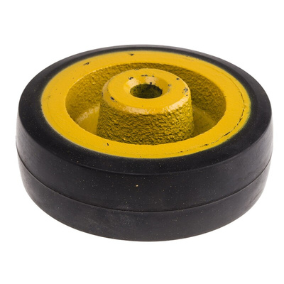 RS PRO Black, Yellow Rubber Anti-Static Trolley Wheel, 100kg