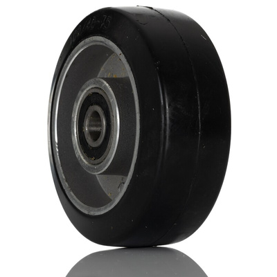 RS PRO Black Rubber Abrasion Resistant, Quiet Operation Trolley Wheel, 160kg