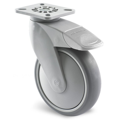 Guitel Hervieu Braked Swivel Castor Wheel, 100kg Capacity, 125mm Wheel