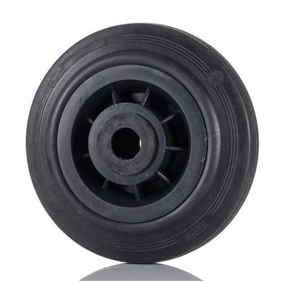 LAG Black Rubber Quiet Operation, Shock Absorbing Trolley Wheel, 75kg