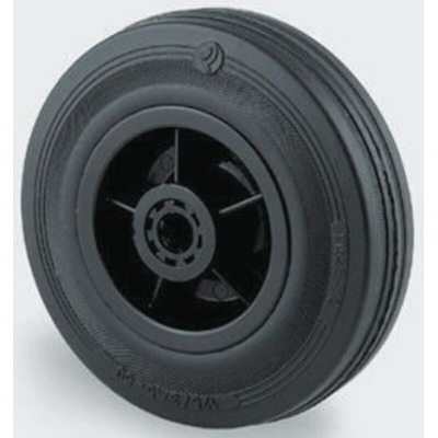Tente Black Rubber Ageing Resistant Trolley Wheel, 75kg