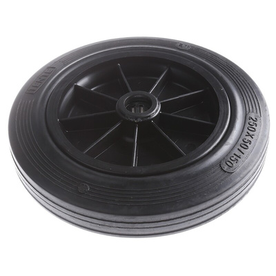 Tente Black Rubber Ageing Resistant Trolley Wheel, 250kg