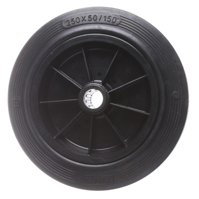 Tente Black Rubber Ageing Resistant Trolley Wheel, 250kg