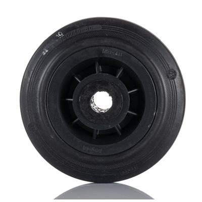 Tente Black Rubber Ageing Resistant Trolley Wheel, 135kg