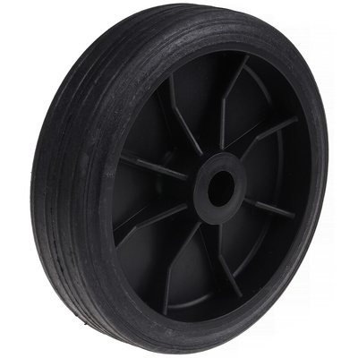 Tente Black Rubber Ageing Resistant Trolley Wheel, 125kg