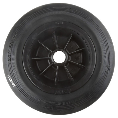 Tente Black Rubber Ageing Resistant Trolley Wheel, 205kg