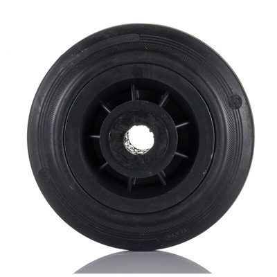 Tente Black Rubber Ageing Resistant Trolley Wheel, 205kg