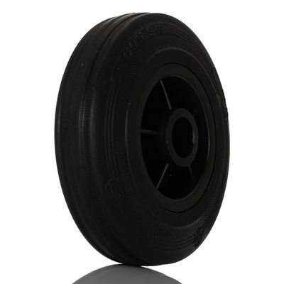 Tente Black Rubber Ageing Resistant Trolley Wheel, 100kg
