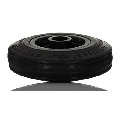 Tente Black Rubber Ageing Resistant Trolley Wheel, 100kg