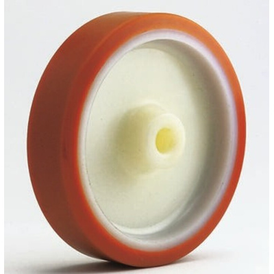 LAG Orange, White Polyurethane Abrasion Resistant, Hygienic, Laceration Resistant, Non-Marking Trolley Wheel, 300kg