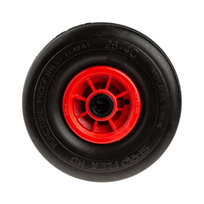 RS PRO Black Rubber Puncture Proof Trolley Wheel, 150kg