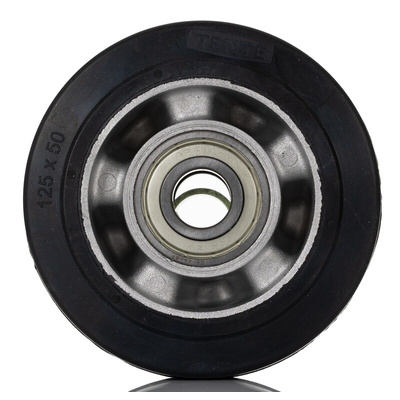 Tente Black Rubber Corrosion Resistant, Vulcanized Trolley Wheel, 600kg