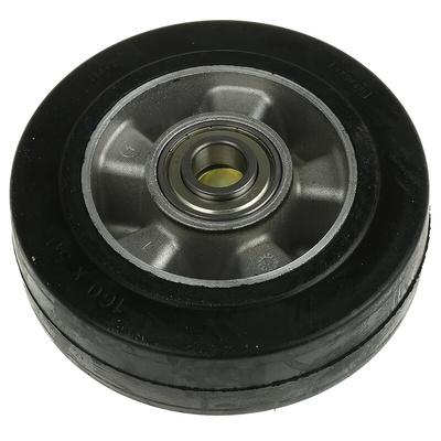 Tente Black Rubber Corrosion Resistant, Vulcanized Trolley Wheel, 700kg