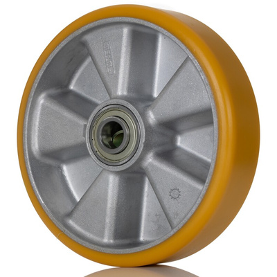 Tente Yellow Polyurethane Corrosion Resistant Trolley Wheel, 1600kg