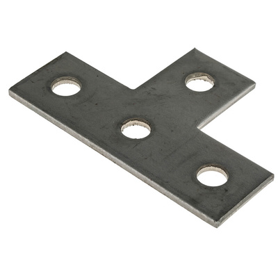 Stainless Steel T Shape Bracket 4 Hole, 14.3mm Holes, 136.5 x 88.9mm