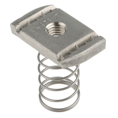 Unistrut Channel Nut, M8, Nut Base Dimensions 41 x 41mm, Stainless Steel, 0.03kg