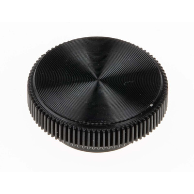 RS PRO Black Knurled Clamping Knob, M6, Unthreaded Hole