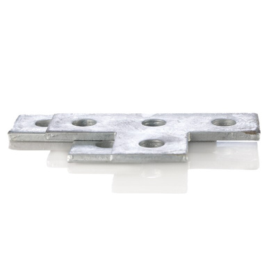 Hot Dipped Galvanised T Shape Bracket 4 Hole, 14mm Holes, 80 x 120 x 5mm