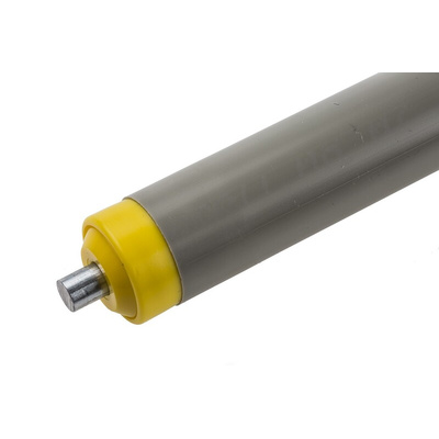 Interroll PVC Round Conveyor Roller Spring Loaded 20mm Dia. x 400mm L, 5N Load Capacity Steel, 6mm Spindle, 417mm