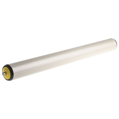 Interroll PVC Round Conveyor Roller Spring Loaded 50mm Dia. x 500mm L, Steel, 10mm Spindle, 530mm Overall Length