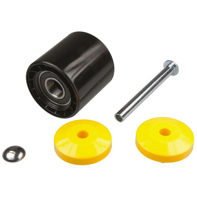 Interroll Polyamide Round Conveyor Roller Plain 50mm Dia. x 65mm L, 30kg Load Capacity, 8mm Spindle, 63mm Overall Length