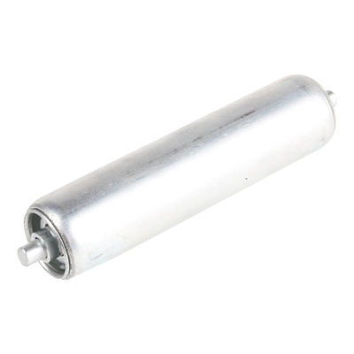 Rollezy Zinc Plated Steel Round Conveyor Roller 25mm Dia. x 100mm L, Steel, 6mm Spindle, 118mm Overall Length