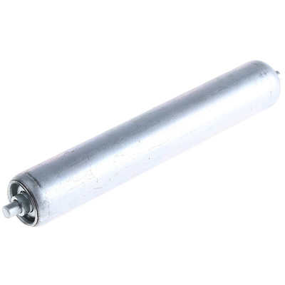 Rollezy Zinc Plated Steel Round Conveyor Roller 25mm Dia. x 150mm L, Steel, 6mm Spindle, 168mm Overall Length