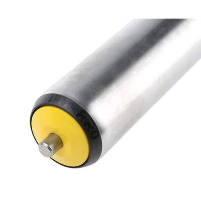 Interroll Stainless Steel Round Conveyor Roller Spring Loaded 50mm Dia. x 450mm L, Stainless Steel, 10mm Spindle, 480mm